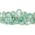 5x4-11x7mm Colombian Emerald Faceted Pears 7.75 inch 69 beads AAA
