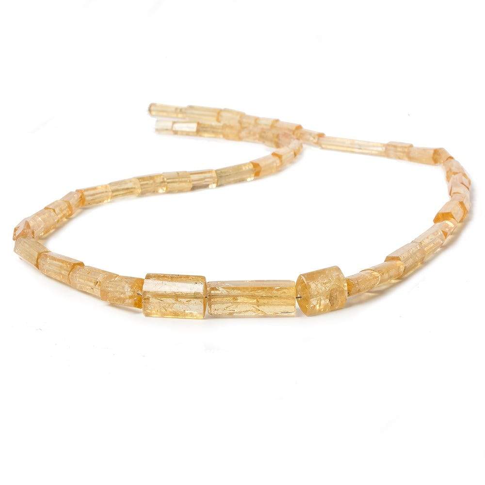 5x4-19x6.5mm Imperial Topaz plain tube beads 18 inch 49 pieces