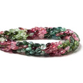 Multi Color Tourmaline plain oval  beads 14 inch 53 pcs 5x4-7x4mm