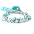 5x4-9x4mm Blue Zircon Plain Pear Beads 8.25 inch 77 pieces