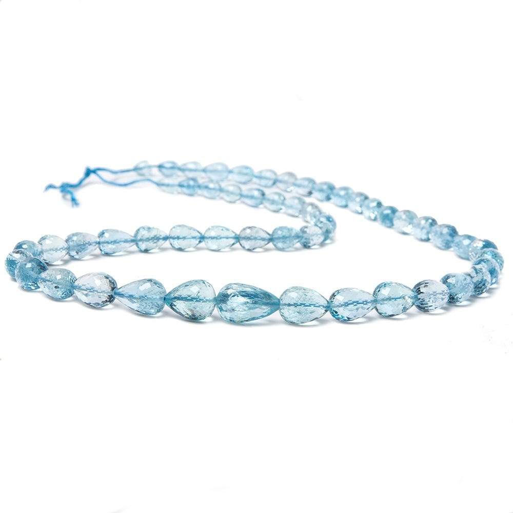 5x4.5-13x8mm Aquamarine straight drill faceted tear drops  18 in. 54 beads AA