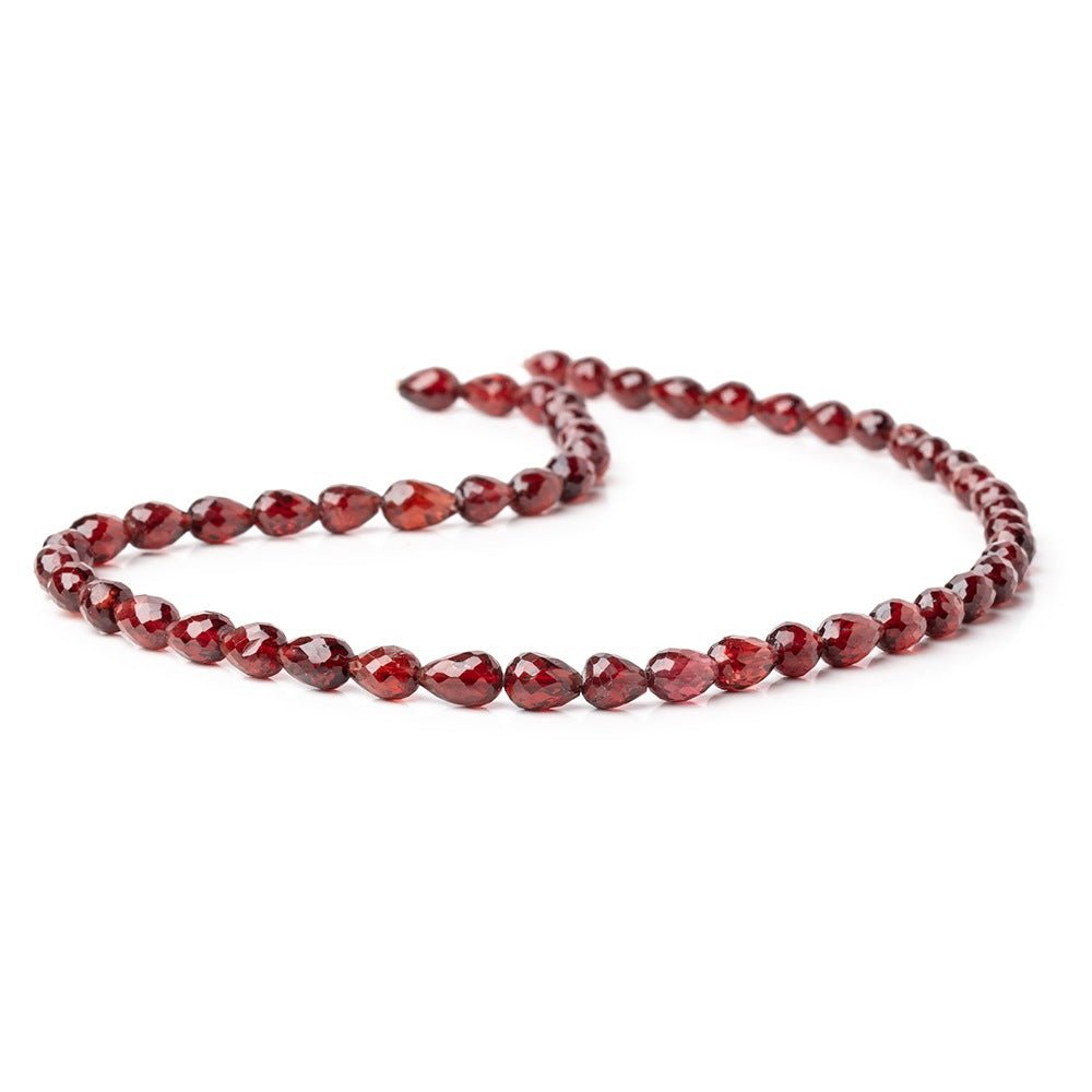 5x4.5-7x6mm Mozambique Garnet Straight Drilled Tear Drops 15.5 inch 49 beads