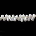 5x4mm - 7x4mm Silverite White Sapphire faceted tear drops 16 inch 183 beads A