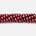 5x4mm Pomegranate Red Side Drilled Off Round Freshwater Pearl 15 inch 101 pieces
