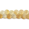 5x5-9x9mm Frosted Citrine Plain Heart 8 inch 56 pcs