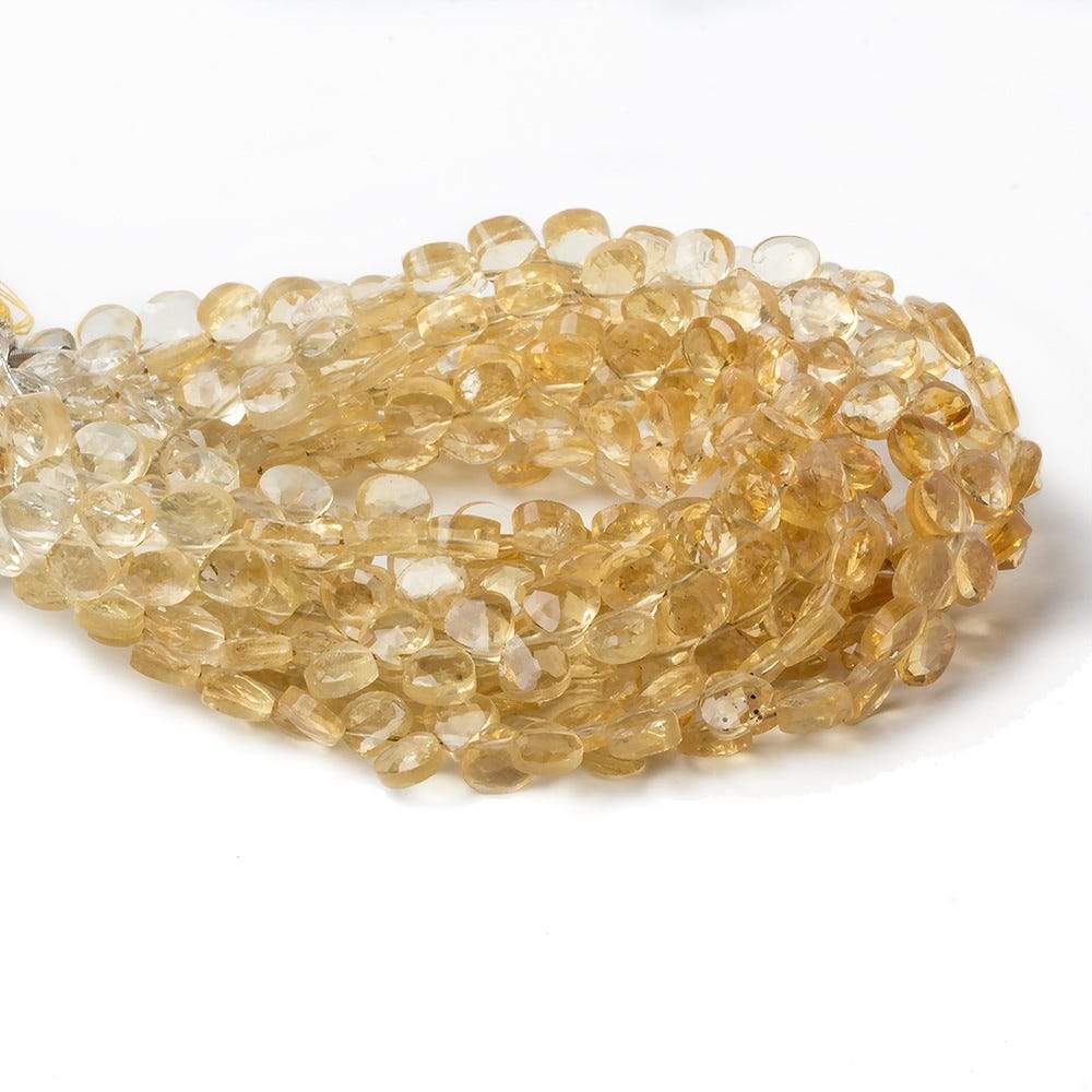 5x5mm Citrine Heart Micro-Briolette Beads 6 inch 54 pieces