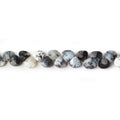 5x5mm Dendritic Opal Heart Micro-Briolette Beads 6 inch 54 pieces