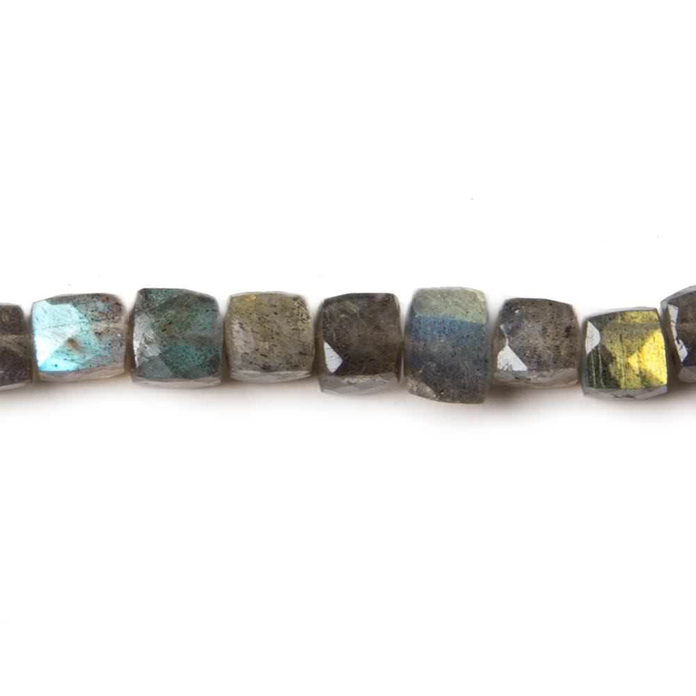 5mm Labradorite Faceted Cube Beads 8 inch 34 pieces