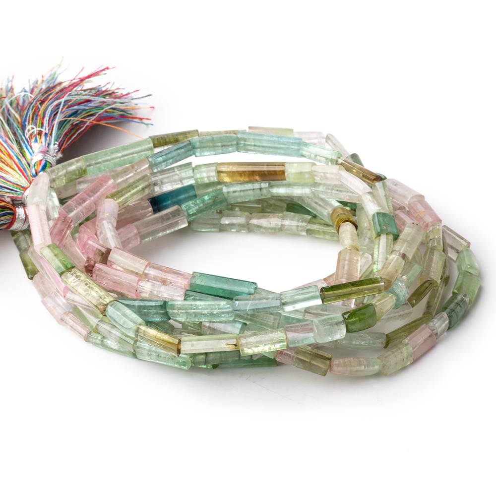5x6-13x4mm Afghani Tourmaline Natural Tube Beads 16 inch 39 pieces AA