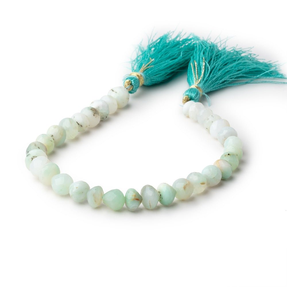 6.5-7mm Blue Peruvian Opal Faceted Candy Kiss beads 8 inch 30 pieces