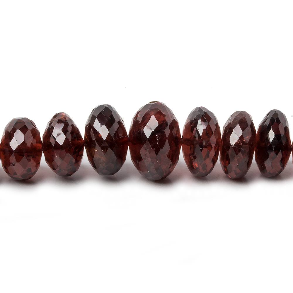 6-10mm Pyrope Garnet faceted rondelle Necklace with 14kt Gold Clasp 18 inch AA