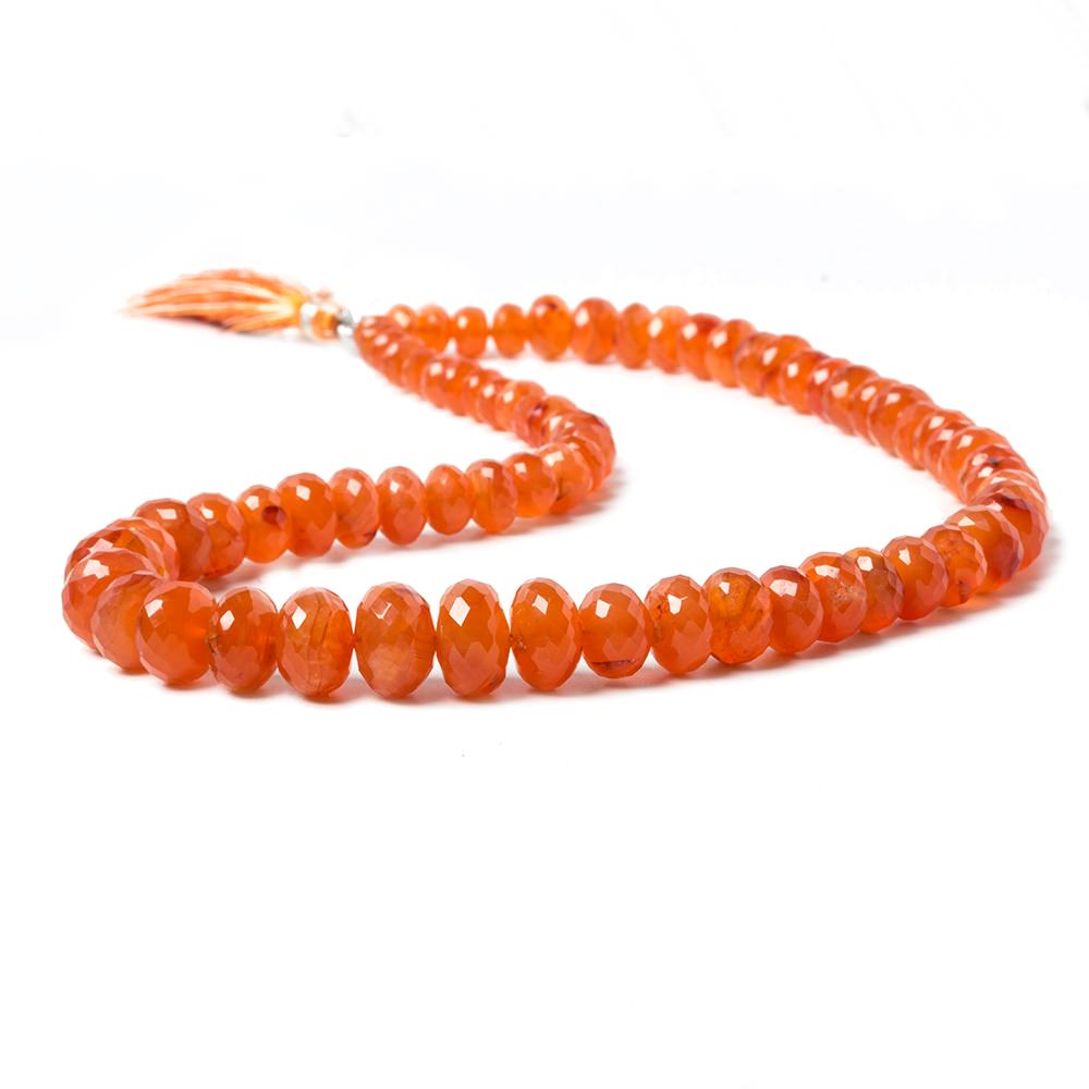 6-11mm Carnelian Faceted Rondelle Beads 15.5 inch 71 pieces