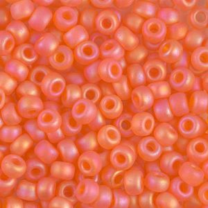 Miyuki 6-138FR   6/0 Transparent Matte Orange AB Seed Beads - 5 or 10 gm