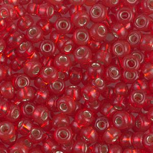 Miyuki 6-140S   6/0 Silver Lined Red-Orange Seed Beads - 5 or 10 gm