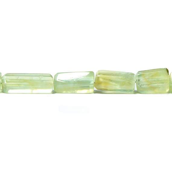 6-14mm Multi-tonal Prehnite Straight Drill Tube 17 inch 34 pieces
