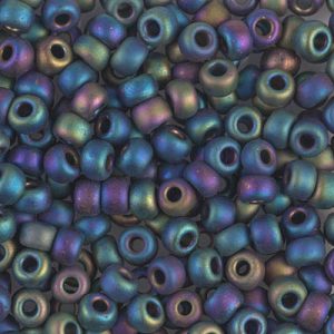 Miyuki 6-401FR   # 6/0 Matte Black AB Seed Beads, 5 or 10  gm