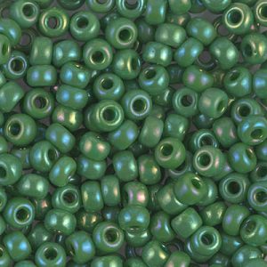 Miyuki 6-411FR   # 6/0 Matte Opaque Green AB Seed Beads - 5 or 10 gm