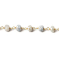 6-6.5mm Silverite Sapphire rondelle Vermeil Chain by the foot 33 pieces
