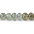 6-7.5mm Moss Aquamarine Faceted Rondelle beads 8 inch 36 pieces