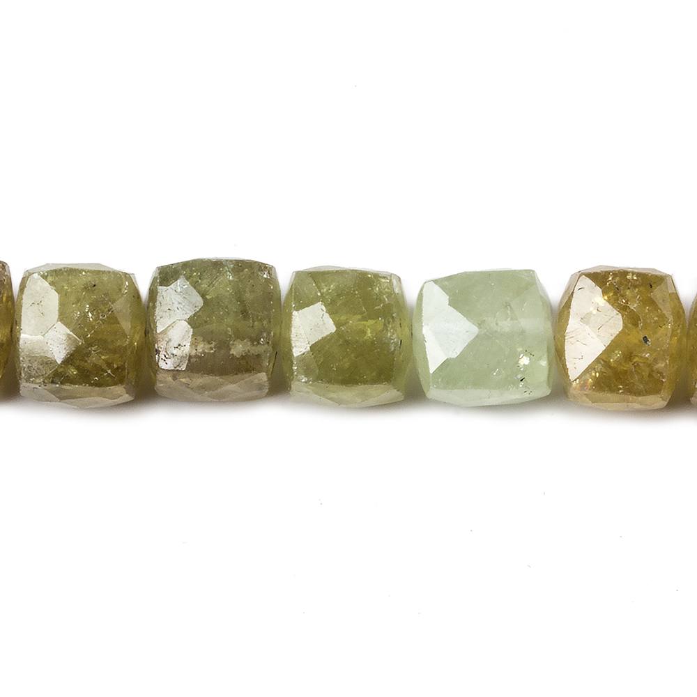 7.5mm Grossular Garnet Faceted Cube Beads 8 inch 28beads