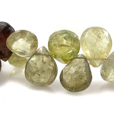 6-7mm Grossular Garnet Heart Briolette 8 Inch 58 Beads