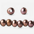 6-7mm Plum Large Hole Off Round Freshwater Pearl 2.5mm drill hole, 15 inch, 75 pieces