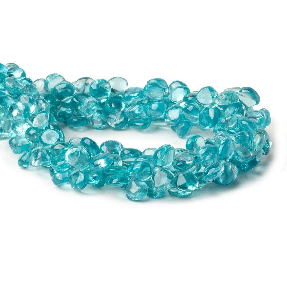4mm Pool Blue Apatite Plain Heart Beads 8.5 inch 60 pieces