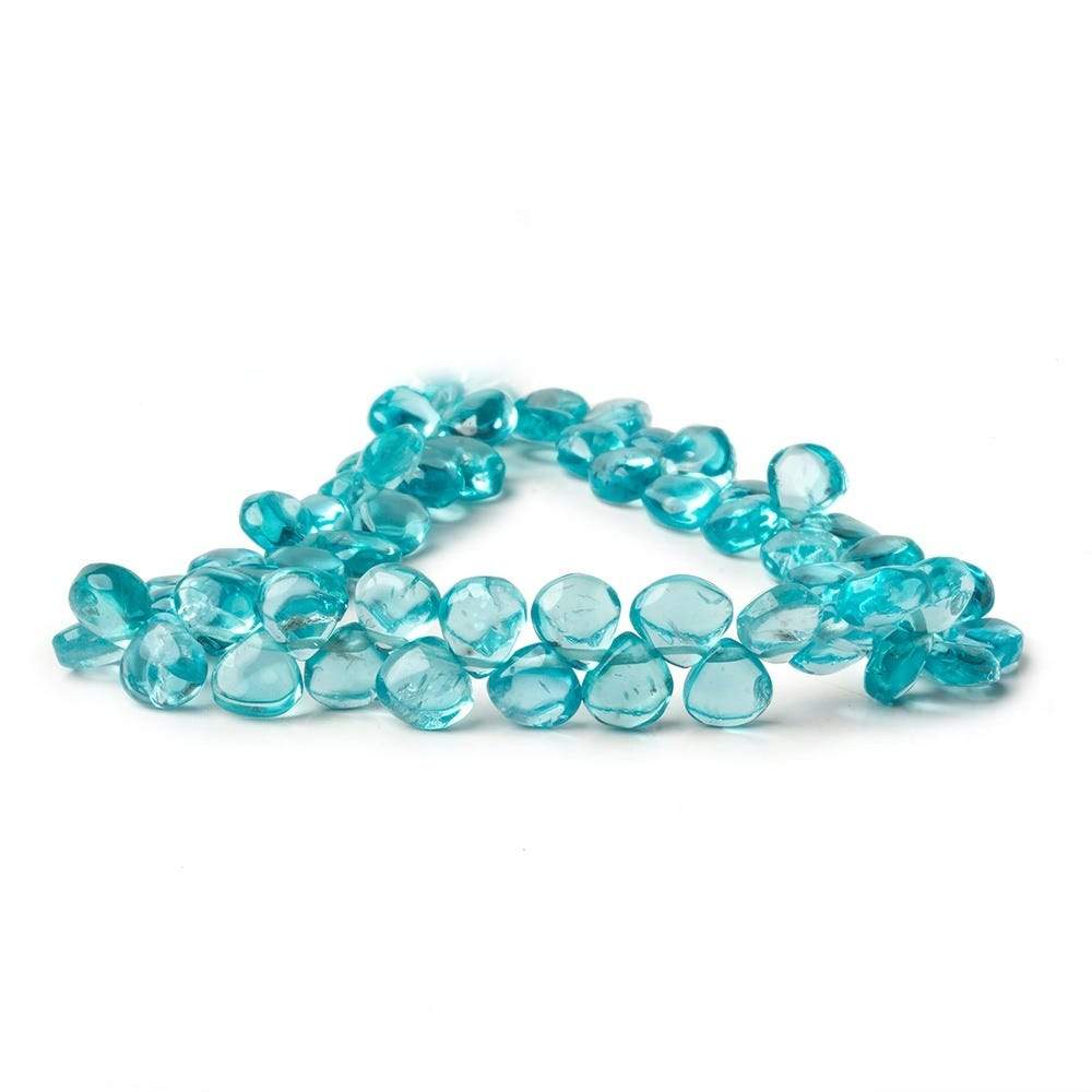 4mm Pool Blue Apatite Plain Heart Beads 8.5 inch 60 pieces