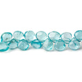 4mm Pool Blue Apatite Plain Heart Beads 8.5 inch 60 pieces
