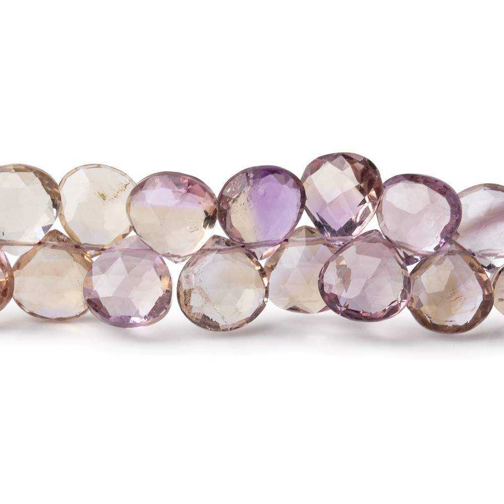 8-10mm Ametrine Faceted Heart beads 15.5 inch 46 pieces