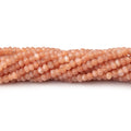 3mm Angel Skin Peach Moonstone Faceted Rondelles 12.5 inch 140 Beads