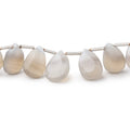 8x7-11x8mm Champagne Agate Faceted Pear Beads 8 inch 18 pieces