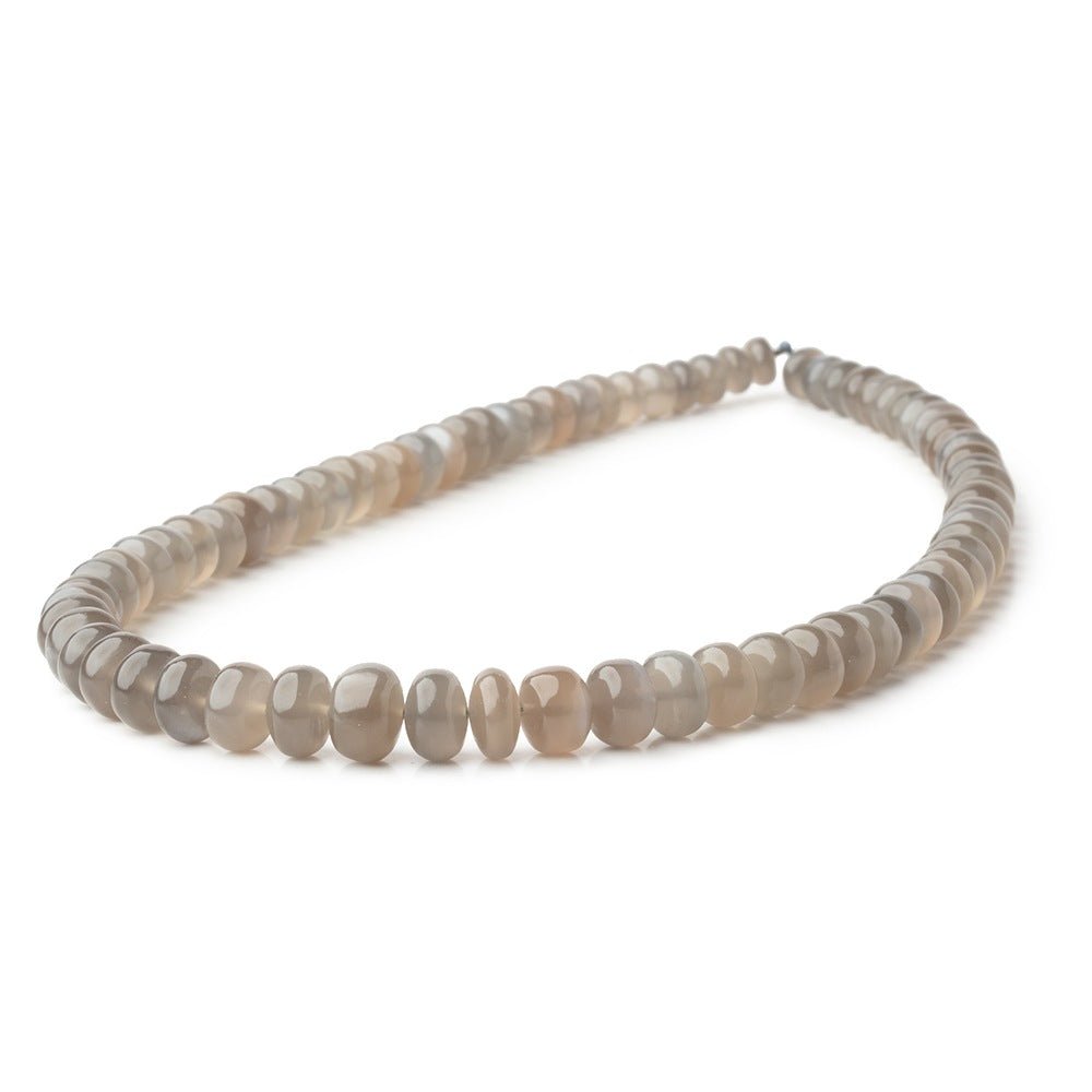 6.5-10mm Platinum Moonstone Plain Rondelle Beads 16 inch 75 pieces