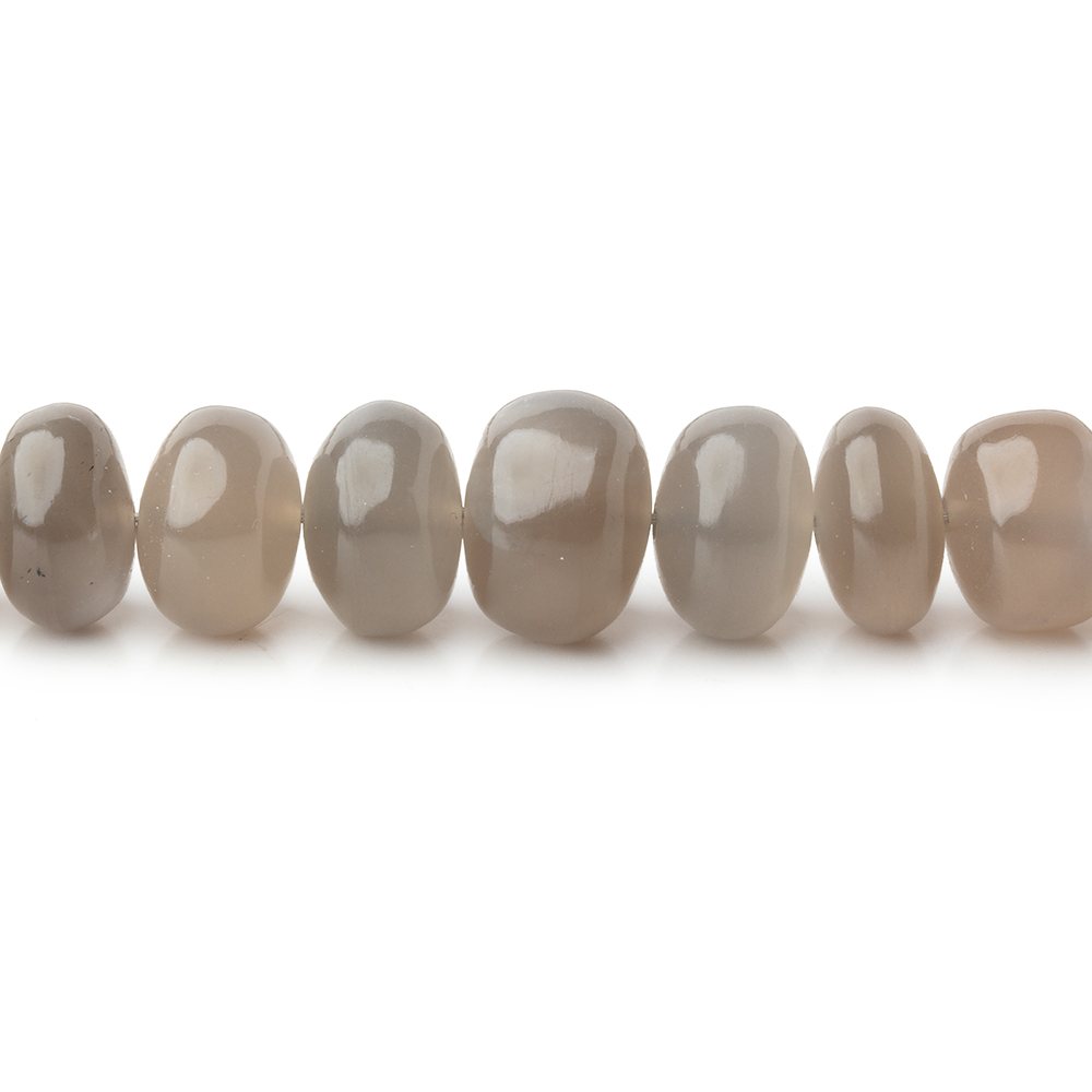 6.5-10mm Platinum Moonstone Plain Rondelle Beads 16 inch 75 pieces