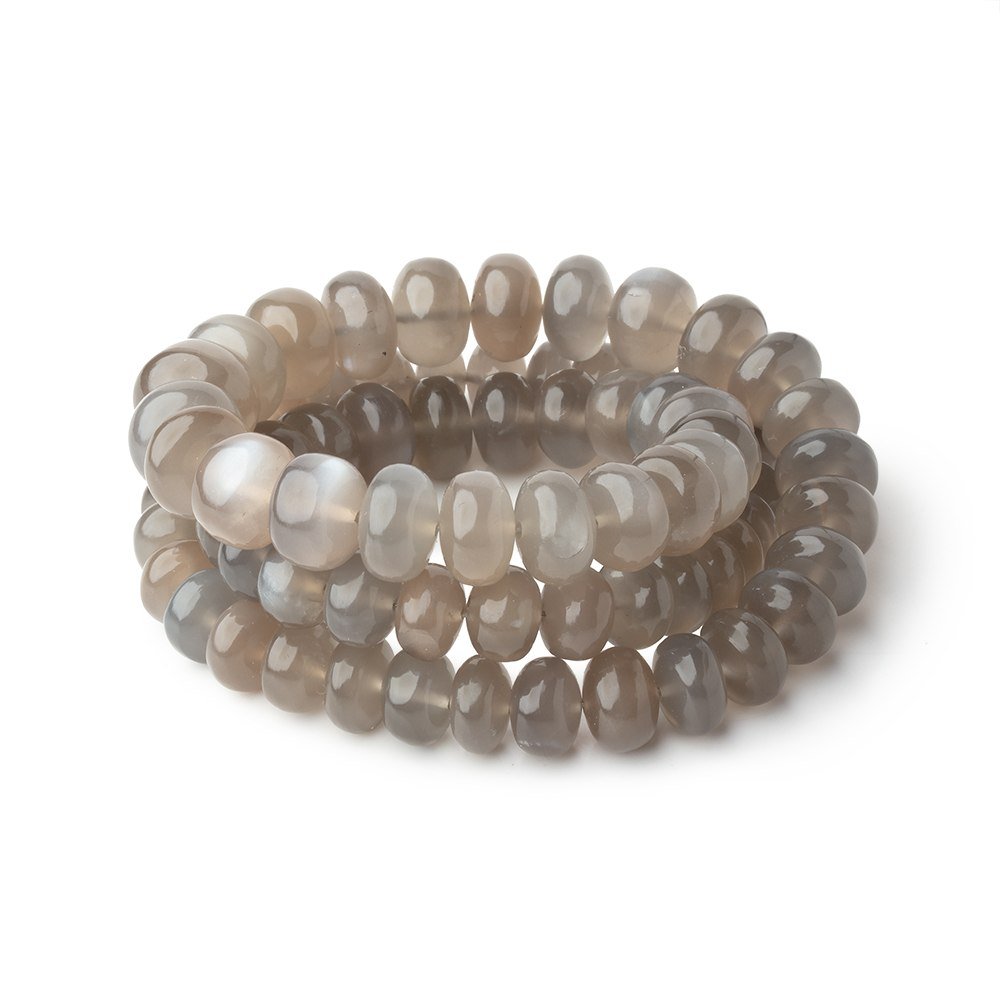 6.5-10mm Platinum Moonstone Plain Rondelle Beads 16 inch 75 pieces