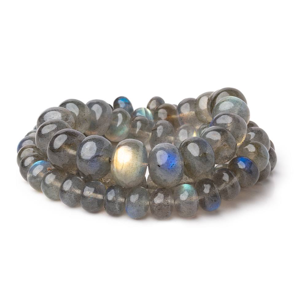 6.5-11mm Labradorite Plain Rondelle Beads 16 inch 73 pieces AAA