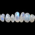 6.5-11mm Rainbow Moonstone faceted rondelle Beads 15 inch 93 pieces