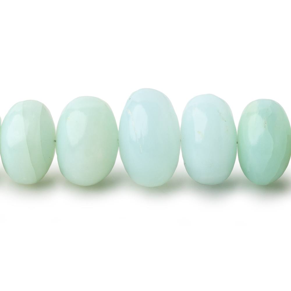 6.5-15mm Blue Peruvian Opal Plain Rondelle Beads 18 inch 75 pieces AA