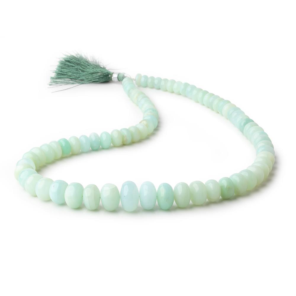 6.5-15mm Blue Peruvian Opal Plain Rondelle Beads 18 inch 75 pieces AA