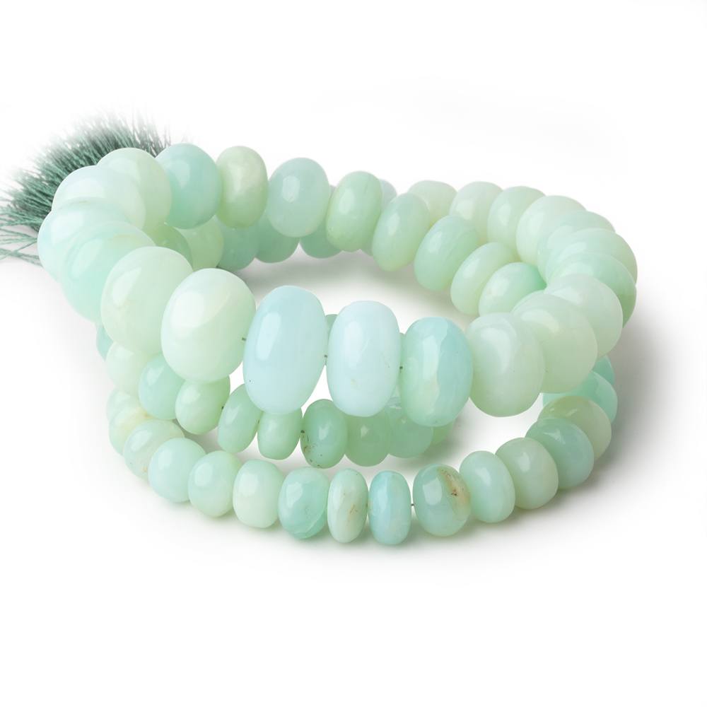 6.5-15mm Blue Peruvian Opal Plain Rondelle Beads 18 inch 75 pieces AA