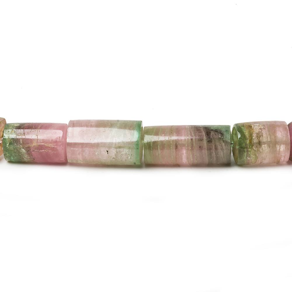 6.5-20mm Polychromatic and Watermelon Tourmaline Natural Crystal Tube Beads 20 inch 48 pcs