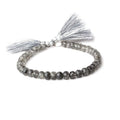 6.5-7.5mm Black Tourmalinated Quartz faceted rondelle beads 8 inch 39 pieces