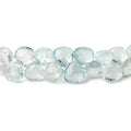 7-8.5mm Aquamarine faceted heart beads 8 inch 54 pieces AAA