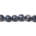 7.5mm Blue Sapphire Large Hole Faceted Round Beads 7 inch 24 pieces