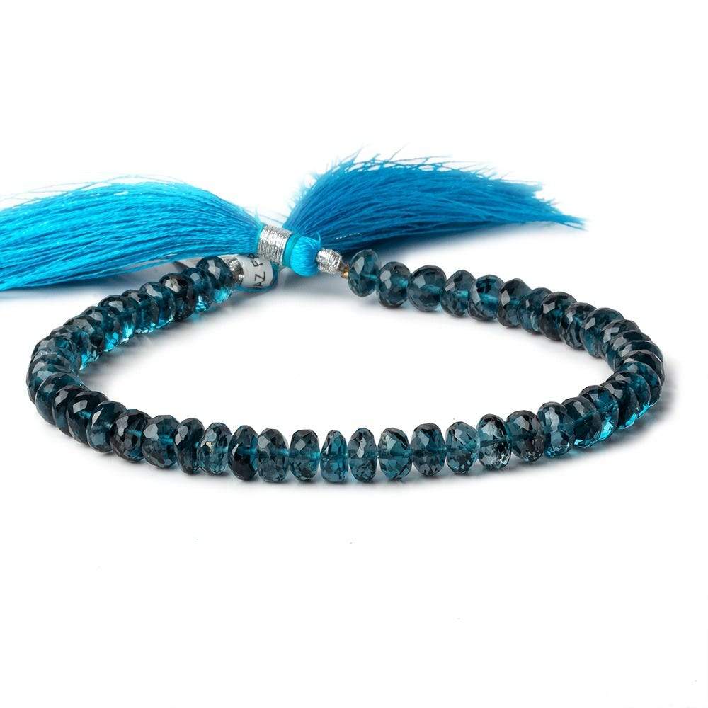 6.5-7mm London Blue Topaz faceted rondelle beads 8 inch 52 pieces
