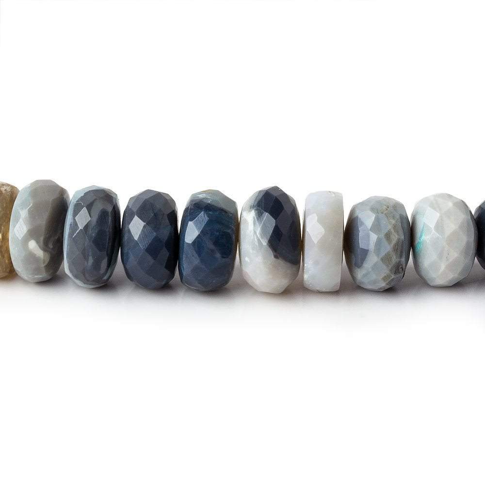 6.5-9.5mm Multi Color Australian Opal faceted rondelles 13 inch 81 beads A