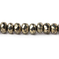 6.5mm Pyrite Faceted Rondelle Beads 13 inch 78 pieces