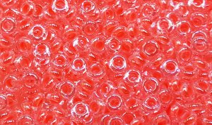 TOHO TD-8-803  - 8/0  Neon Salmon Lined Crystal Demi Beads, 5 gm
