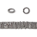 6mm Antiqued Sterling Silver Plated Copper Twisted Jumpring 8 inch 180 pcs