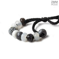 6mm Dendritic Opal 2mm Large Hole Faceted Rondelle Set of 10 Beads
